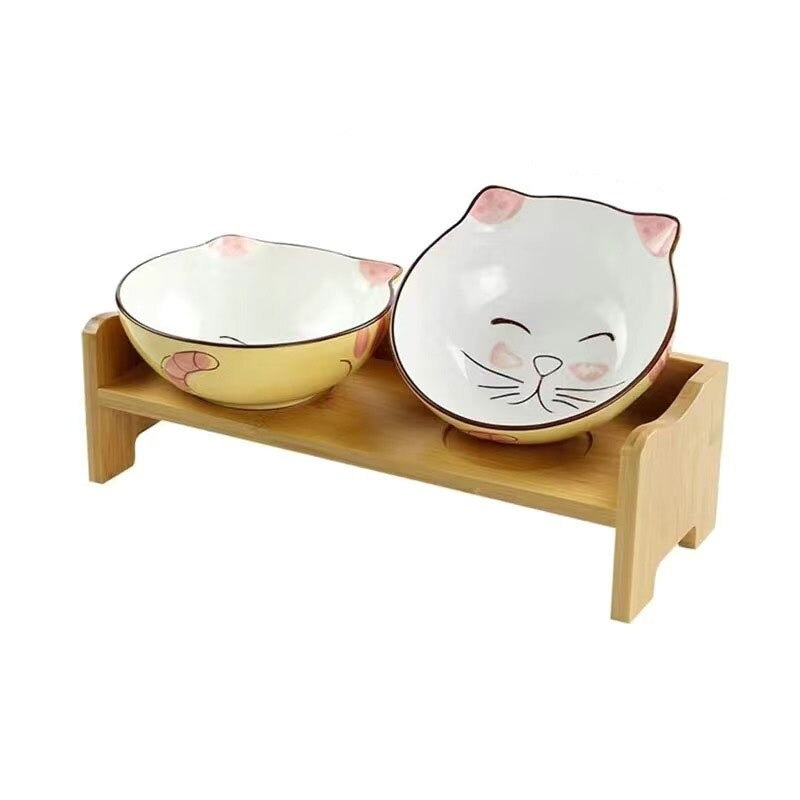 Tigela Temática De Cerâmica Com Suporte De Madeira